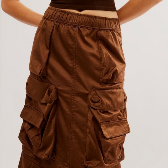 HOST PIC DIESEL O-NITA CARGO INSPIRED LONG SKIRT W/OVERSIZED POCKETS IN BROWN 40 - Picture 3 of 7